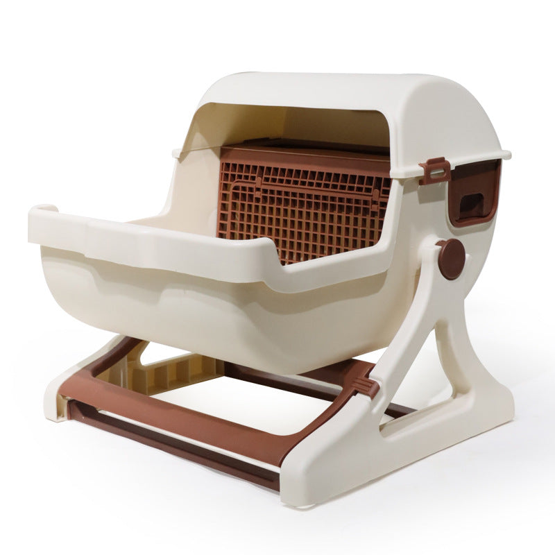 Semi-Automatic Tipping Cat Litter Box