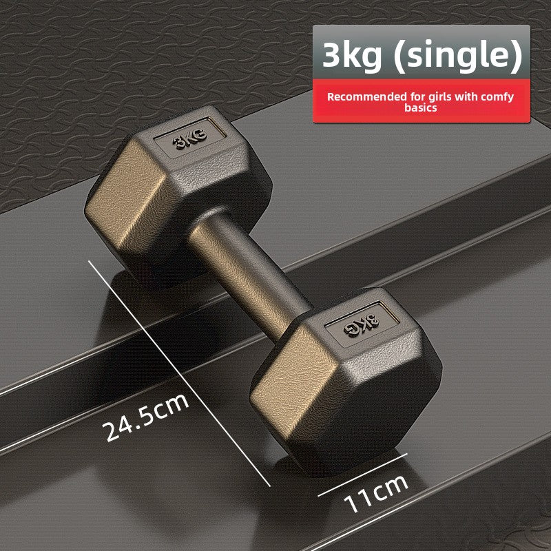 Hexagon Rubber Coated Dumbbell for Home Gym Training