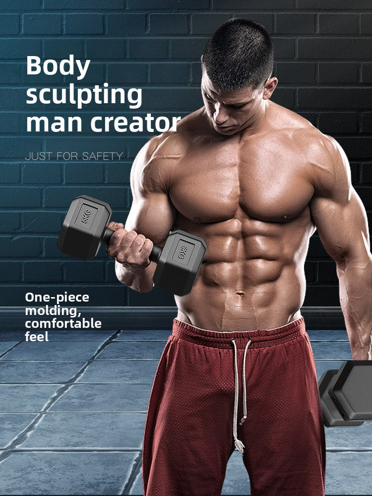 Hexagon Rubber Coated Dumbbell for Home Gym Training