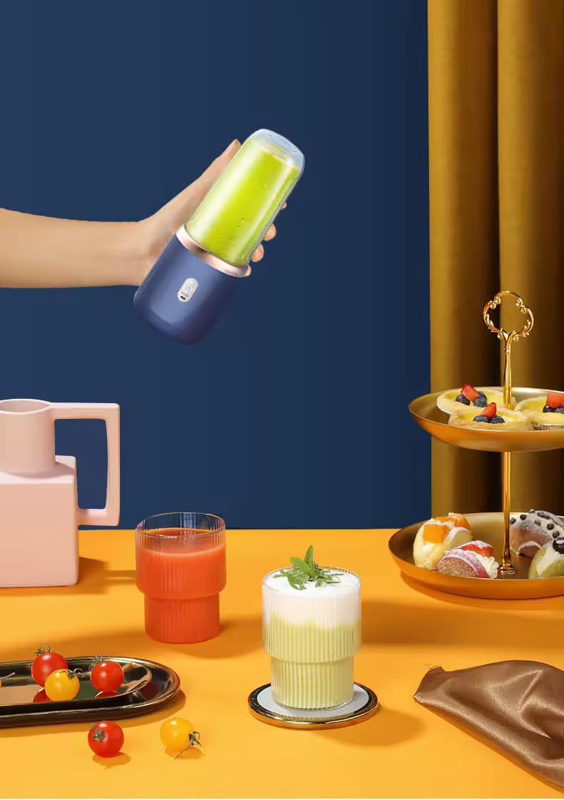 Portable Blender Electric Juicers Fruit Mixers USB Rechargeable Smoothie Mini Personal Juicer 6 Blades 3Gears With 1500 Mah Rechargeable Battery-Smoothie Blender