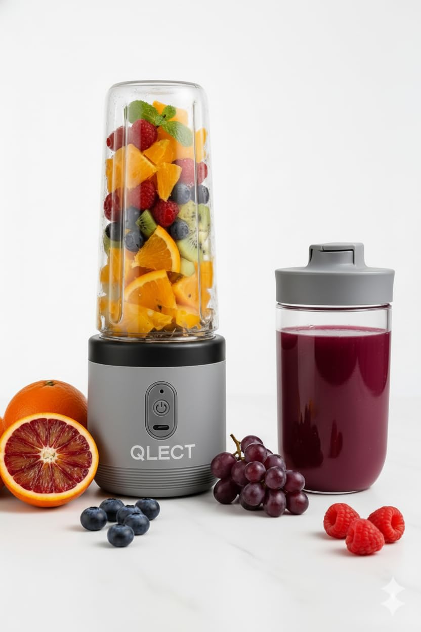 Portable Blender Electric Juicers Fruit Mixers USB Rechargeable Smoothie Mini Personal Juicer 6 Blades 3Gears With 1500 Mah Rechargeable Battery-Smoothie Blender
