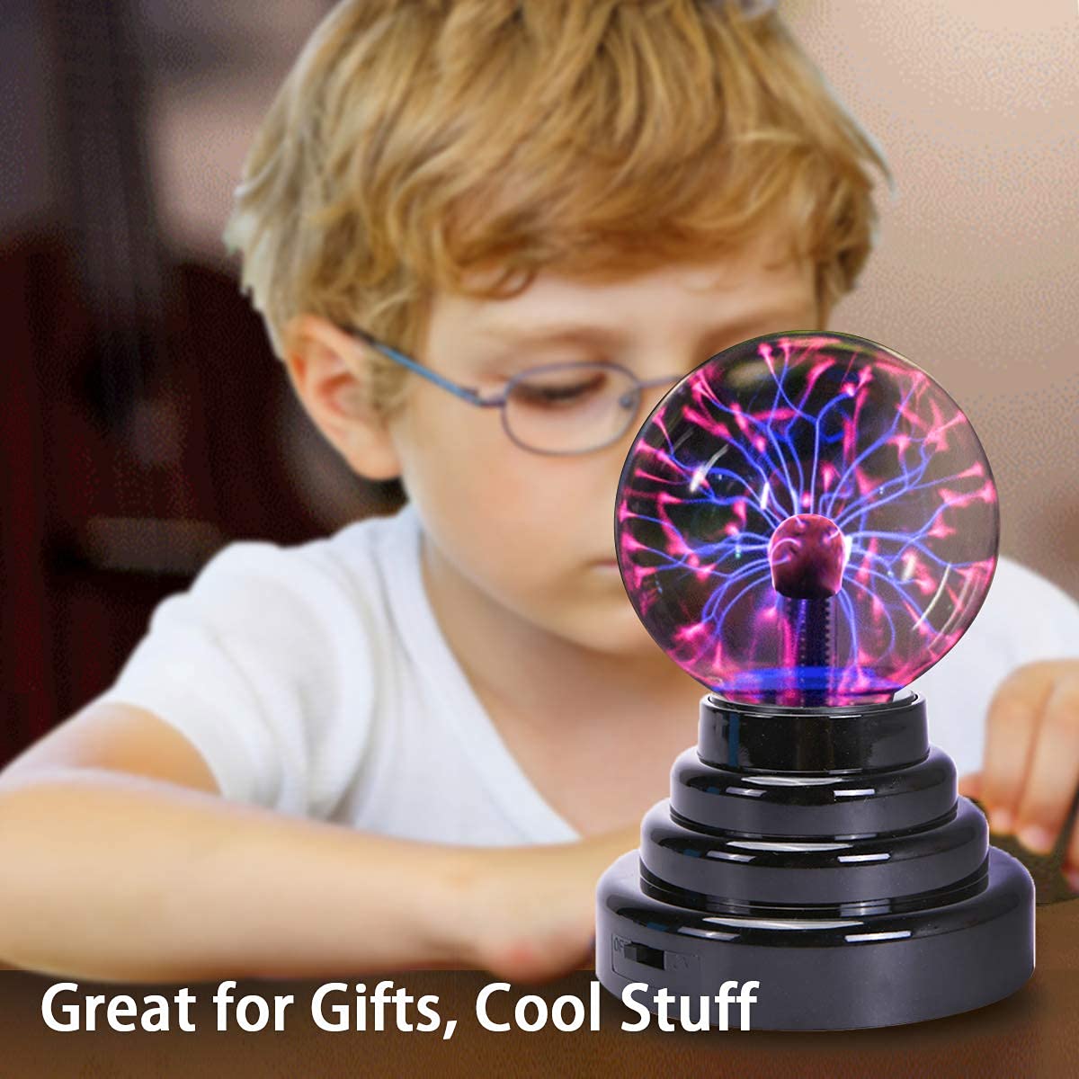Plasma Ball/Light/Lamp, Static Electricity Globe Electric Lightning Ball, Touch Sensitive, USB Powered, Amazing Gift for Parties, Birthday and Holiday, 3 Inch, for Age Over 14 Years Old, LED