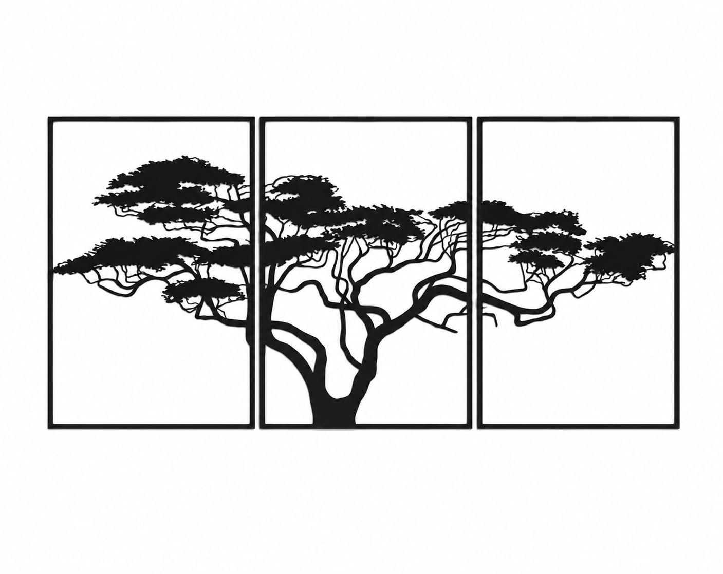 lune craft 3D Modern Tree Wall Art Panel Set | Nature-Inspired Tree Silhouette Design | Wall Hanging Decor | 3D Matte Finish | Home Décor for Living Room, Bedroom, Drawing Room & Office