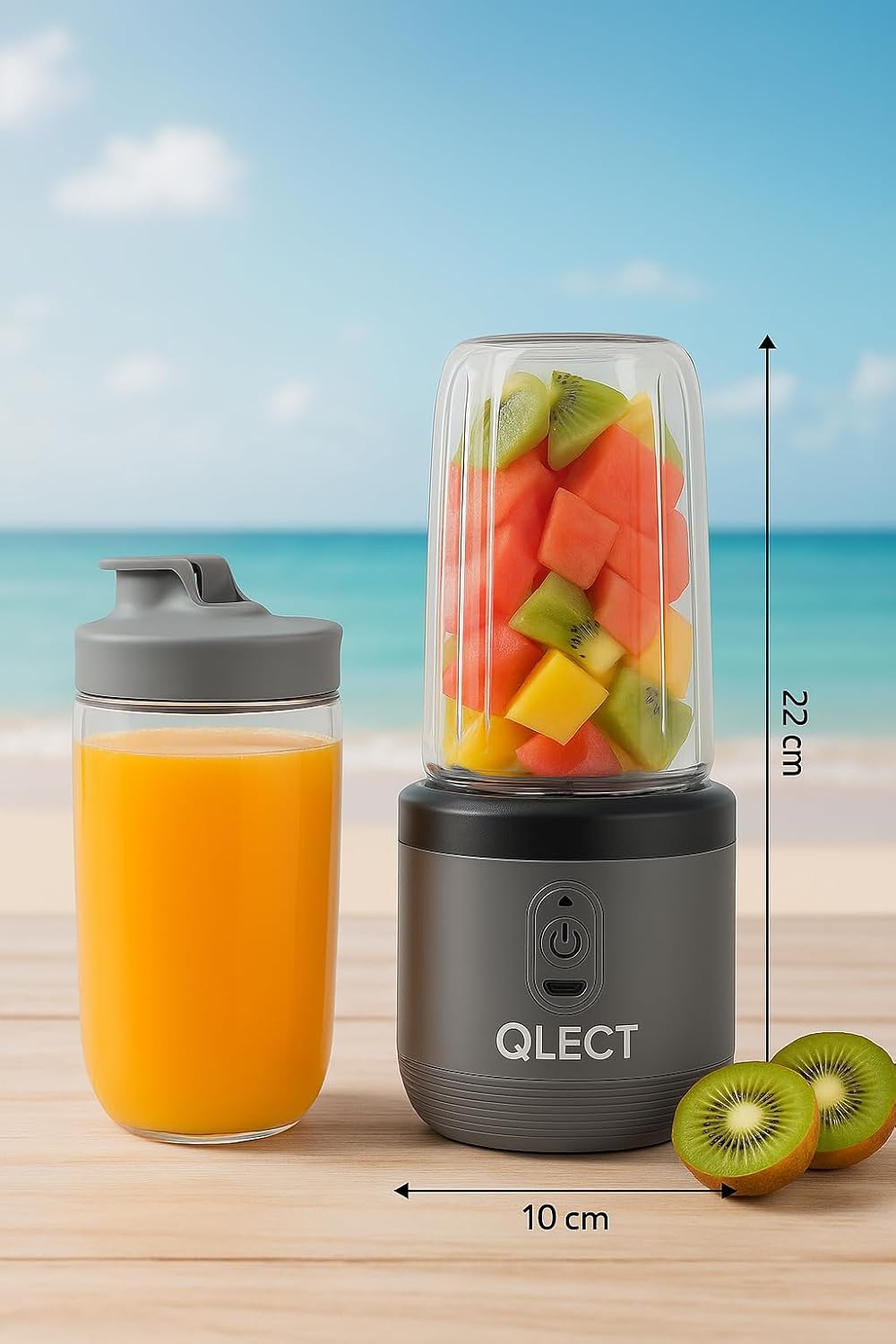 Portable Blender Electric Juicers Fruit Mixers USB Rechargeable Smoothie Mini Personal Juicer 6 Blades 3Gears With 1500 Mah Rechargeable Battery-Smoothie Blender