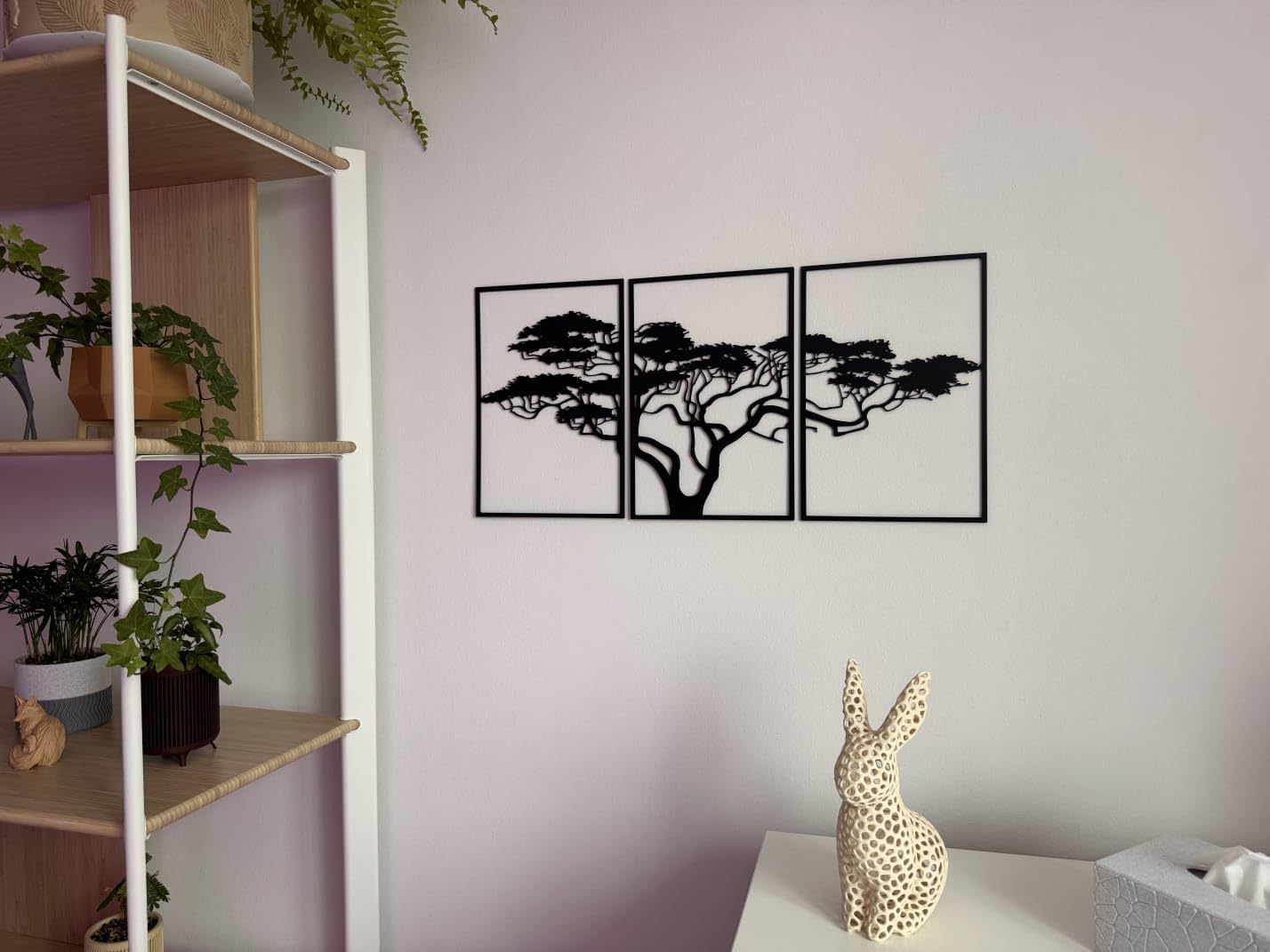 lune craft 3D Modern Tree Wall Art Panel Set | Nature-Inspired Tree Silhouette Design | Wall Hanging Decor | 3D Matte Finish | Home Décor for Living Room, Bedroom, Drawing Room & Office