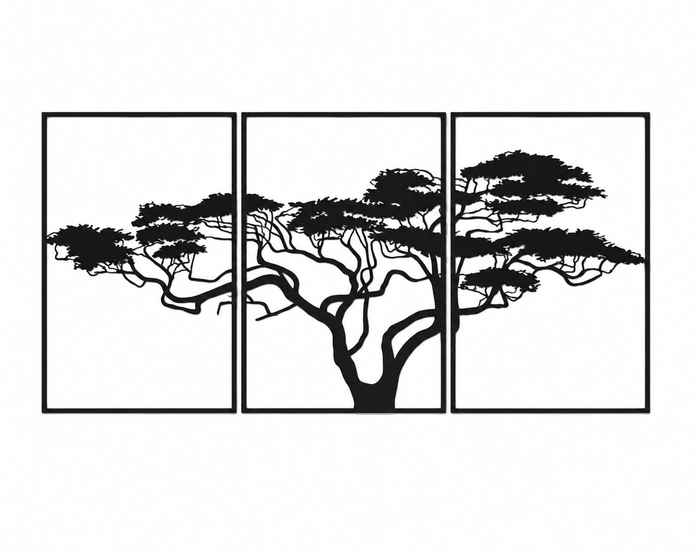 lune craft 3D Modern Tree Wall Art Panel Set | Nature-Inspired Tree Silhouette Design | Wall Hanging Decor | 3D Matte Finish | Home Décor for Living Room, Bedroom, Drawing Room & Office