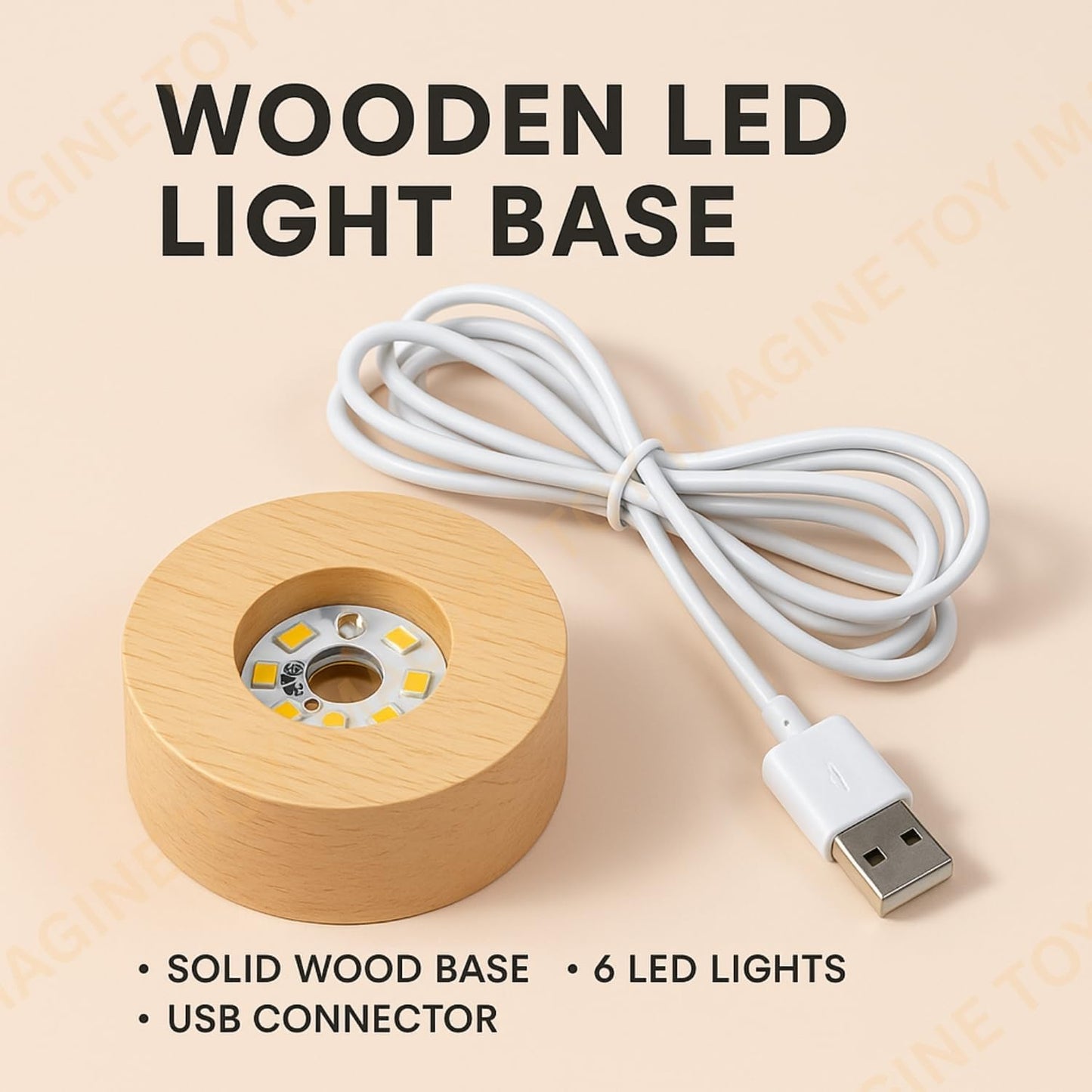 3D Crystal Moon Lamp | Engraved Crystal Ball LED Night Light with Wooden Base, USB Powered | Romantic Home Décor & Valentine Day Gift for Her, Him & Couples (Warm White)