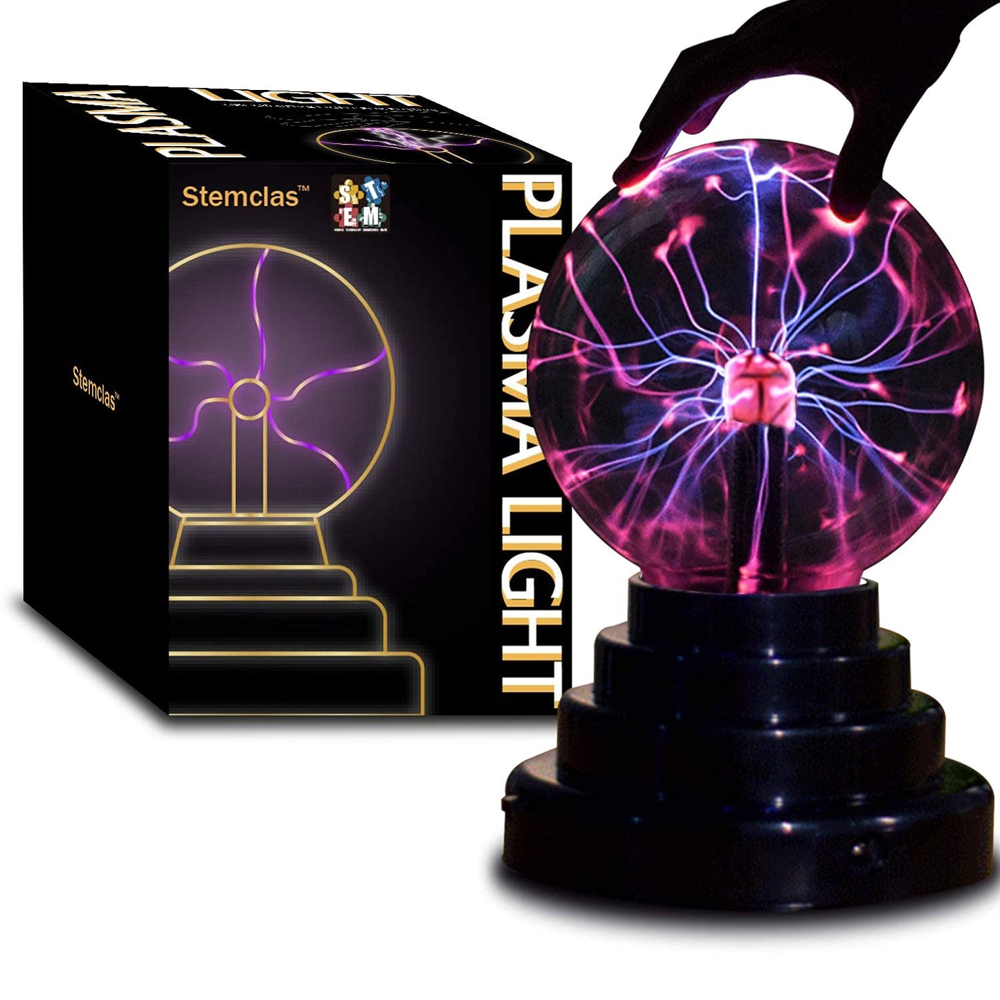 Plasma Ball/Light/Lamp, Static Electricity Globe Electric Lightning Ball, Touch Sensitive, USB Powered, Amazing Gift for Parties, Birthday and Holiday, 3 Inch, for Age Over 14 Years Old, LED
