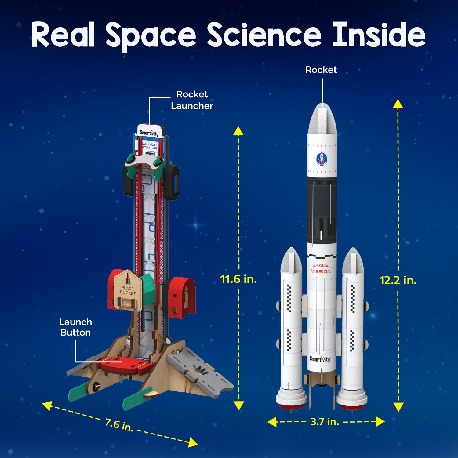 Smartivity DIY Rocket Launcher Kit for Kids 6, 7, 8, 9, 10, 11, 12 Years Old | Build Your Own Rocket and Launcher | Birthday Gift for Smart Kids | DIY Science Toy for Boys & Girls 6-12 Year