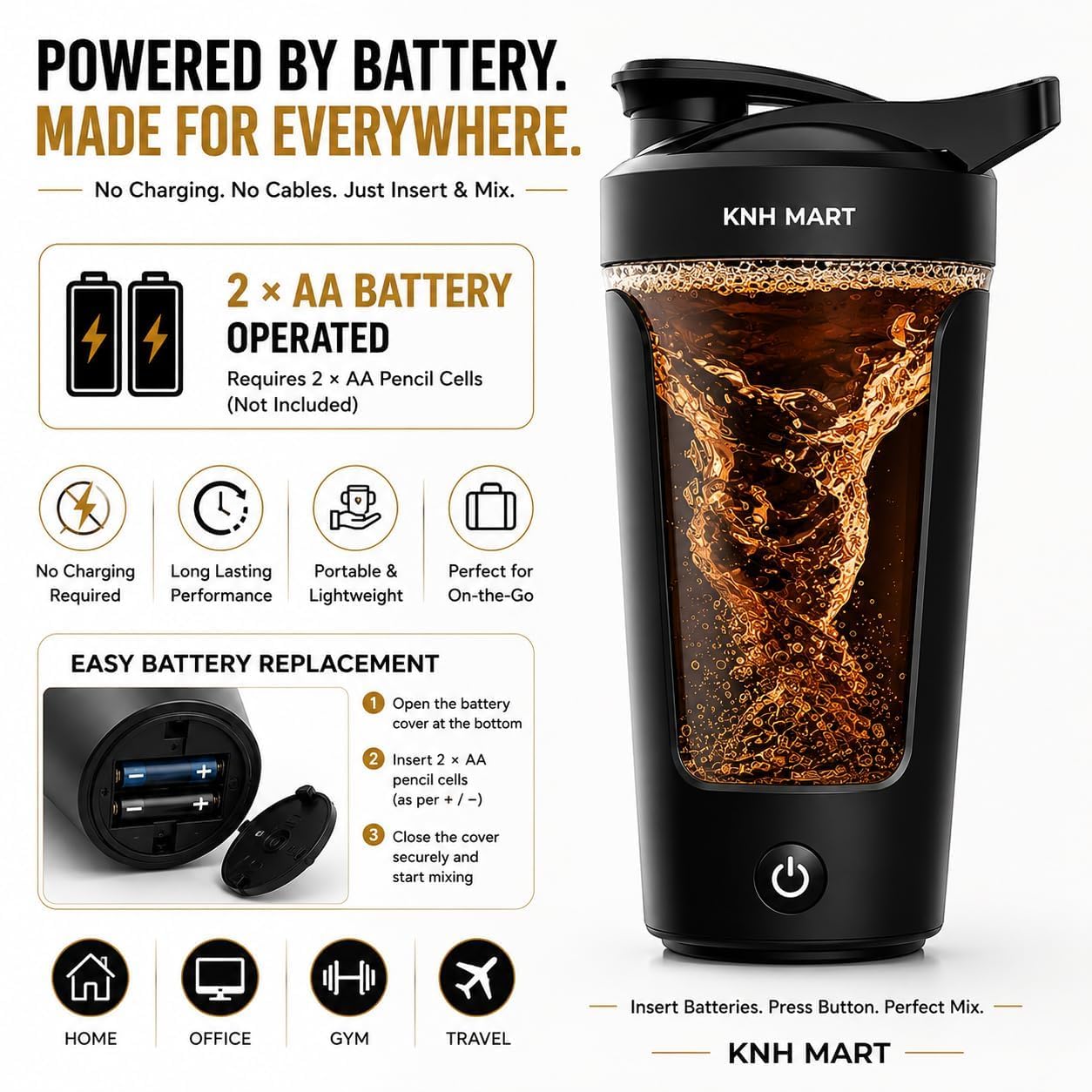 450ml Electric Protein Shaker Bottle Automatic Shaker Blender Mixer Bottle Automatic Mixing Gym Shaker Cup Portable Blender Bottle for Protein Shake Mixer Gym Bottle