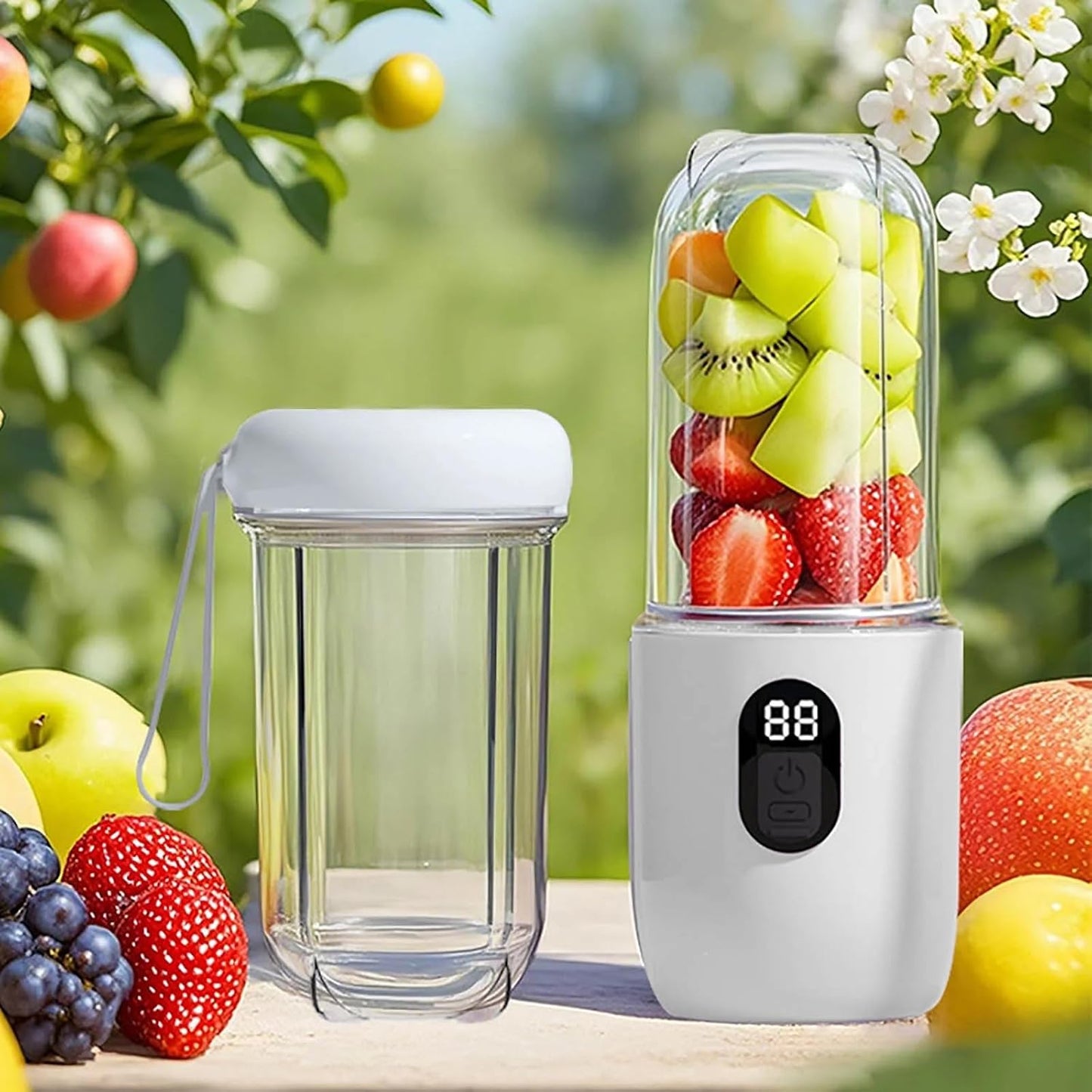 Portable Blender Electric Juicers Fruit Mixers USB Rechargeable Smoothie Mini Personal Juicer 6 Blades 3Gears With 1500 Mah Rechargeable Battery-Smoothie Blender