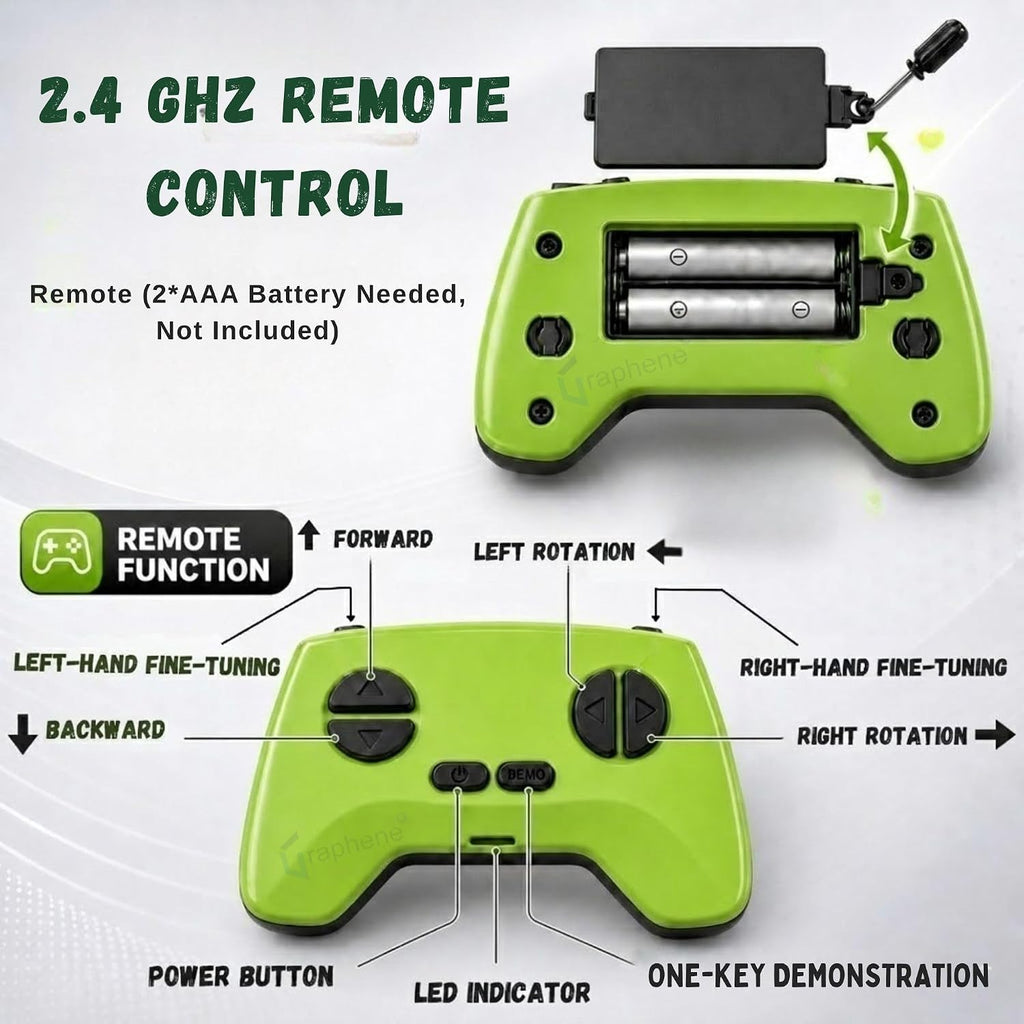 GRAPHENE Wall Climbing RC Toy with Remote Control Rechargeable Creepy Crawler Climbs Walls & Ceilings 360° Stunt RC Glowing LED Eyes Lizard Prank Toy for Kids Boys Girls Birthday Gift (Green)