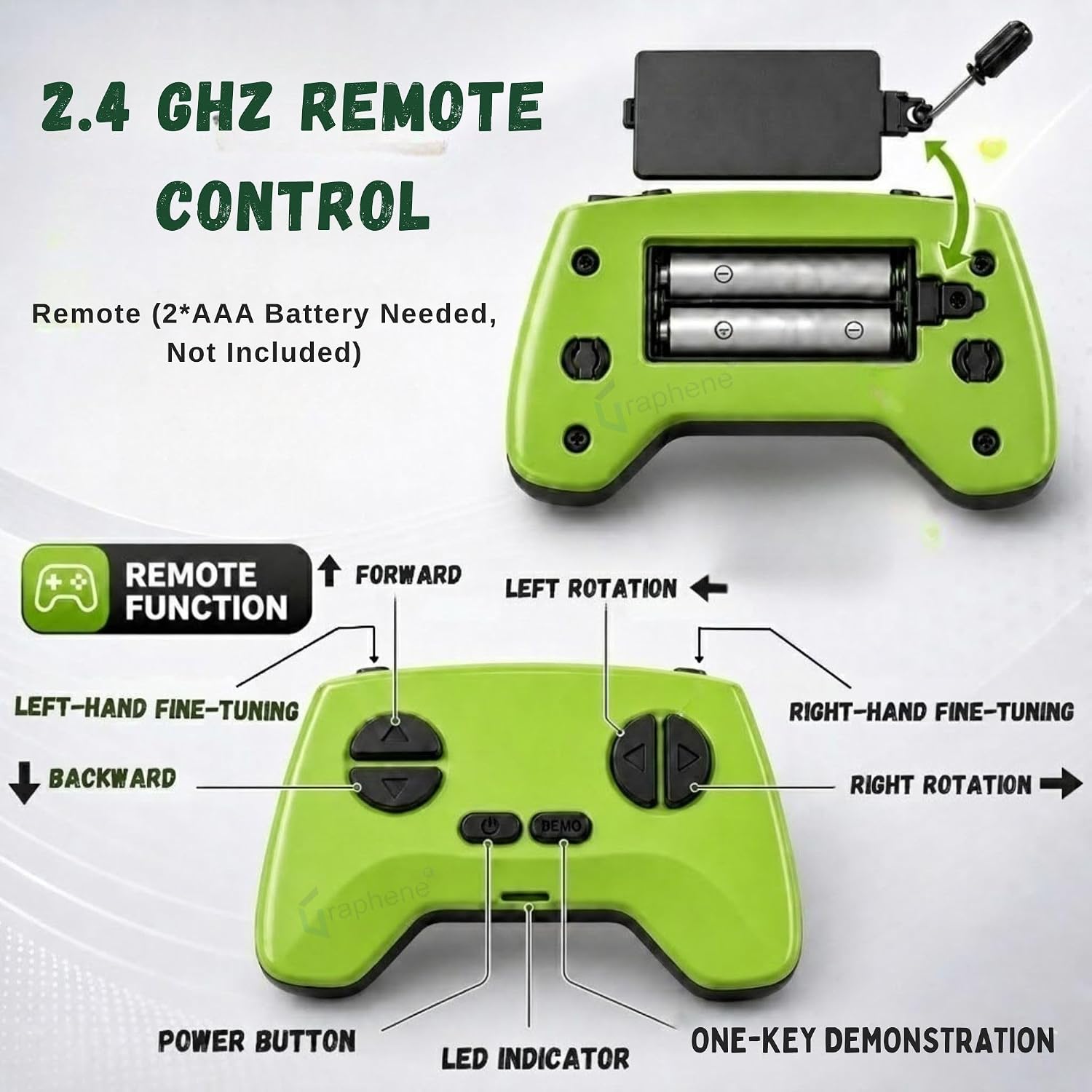 GRAPHENE Wall Climbing RC Toy with Remote Control Rechargeable Creepy Crawler Climbs Walls & Ceilings 360° Stunt RC Glowing LED Eyes Lizard Prank Toy for Kids Boys Girls Birthday Gift (Green)