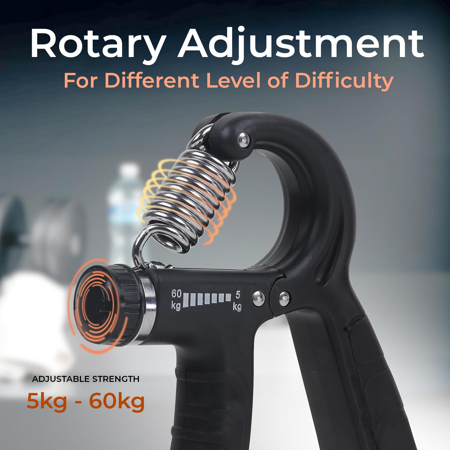 Hand Gripper 60 kg Adjustable with Counter for Grip Strengthener | Hand Exercise Equipment, Handgripper for Forearm Exercise, Power Grip Strength, Finger Pressure, Gym Workout for Men & Women
