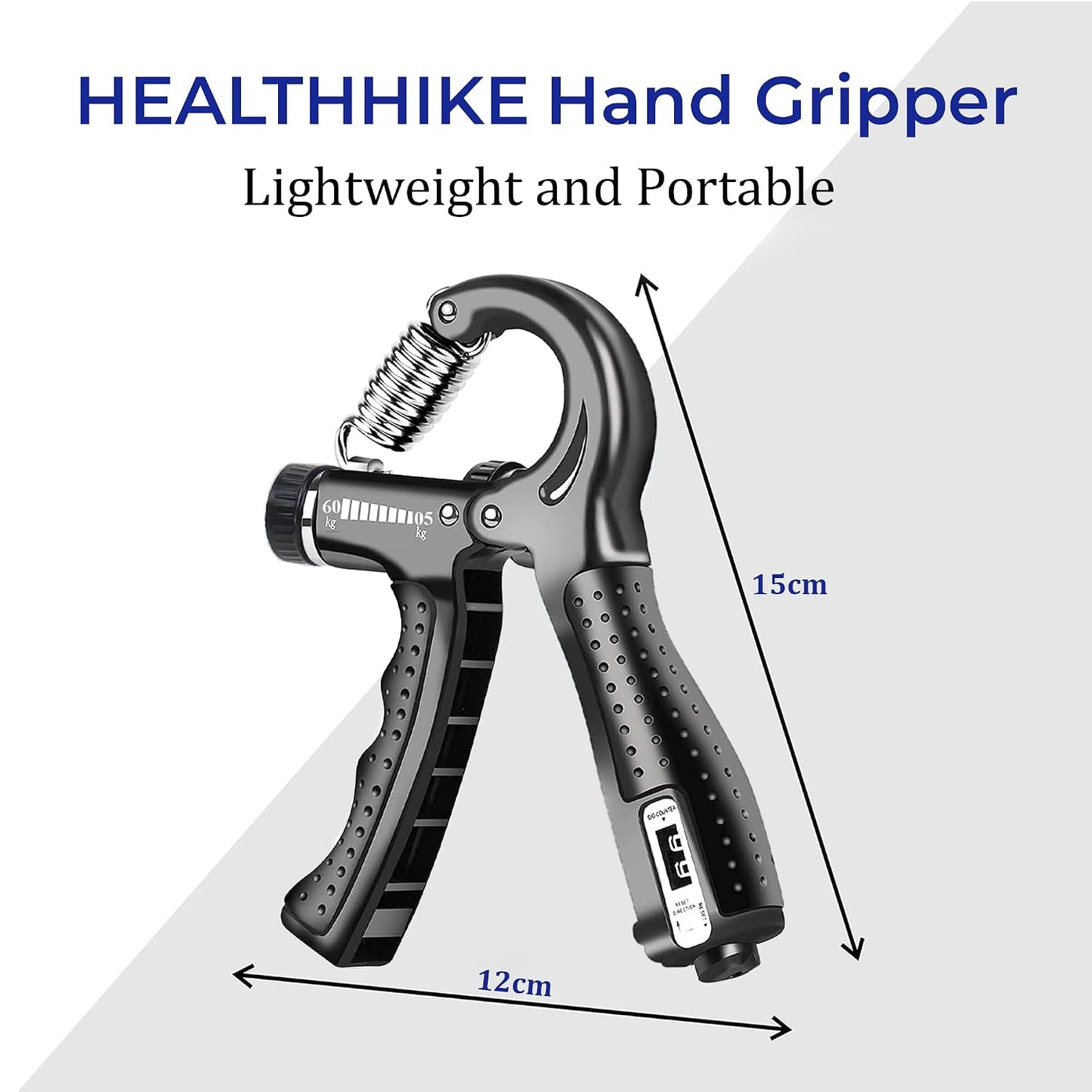 Hand Gripper 60 kg Adjustable with Counter for Grip Strengthener | Hand Exercise Equipment, Handgripper for Forearm Exercise, Power Grip Strength, Finger Pressure, Gym Workout for Men & Women