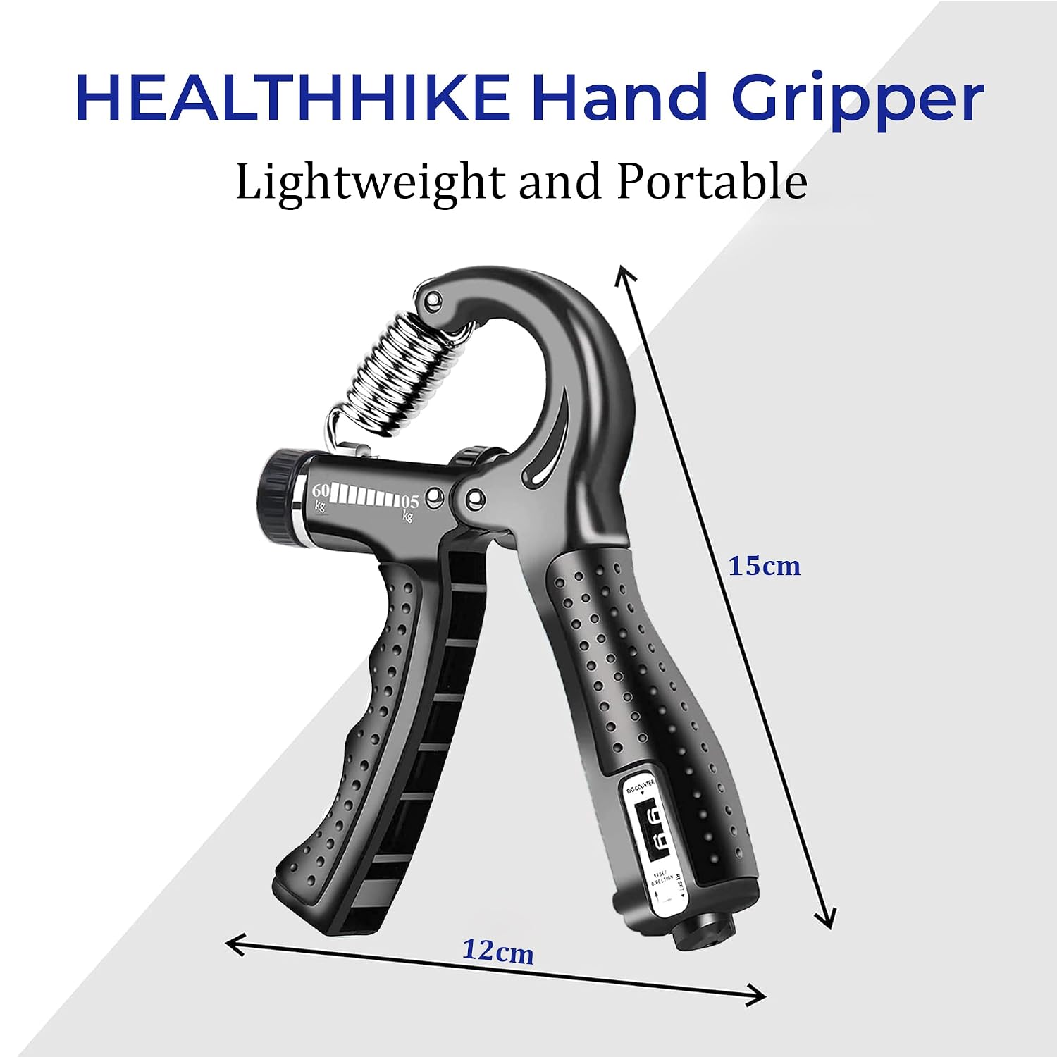 Hand Gripper 60 kg Adjustable with Counter for Grip Strengthener | Hand Exercise Equipment, Handgripper for Forearm Exercise, Power Grip Strength, Finger Pressure, Gym Workout for Men & Women