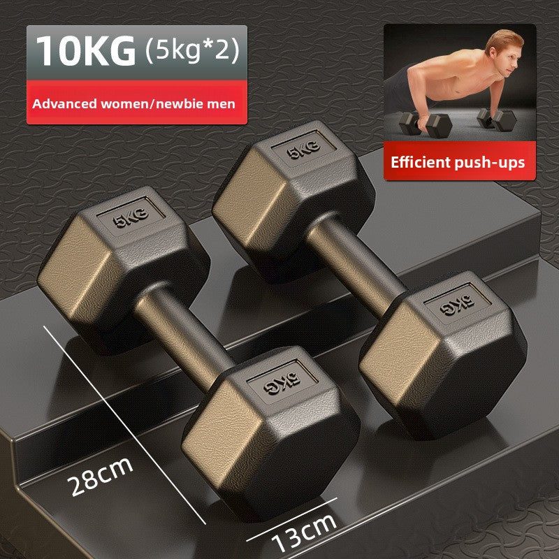 Hexagon Rubber Coated Dumbbell for Home Gym Training