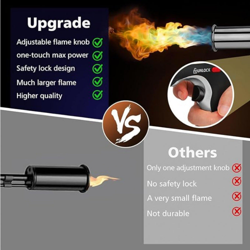 Adjustable Flame Torch Gun with Safety Lock