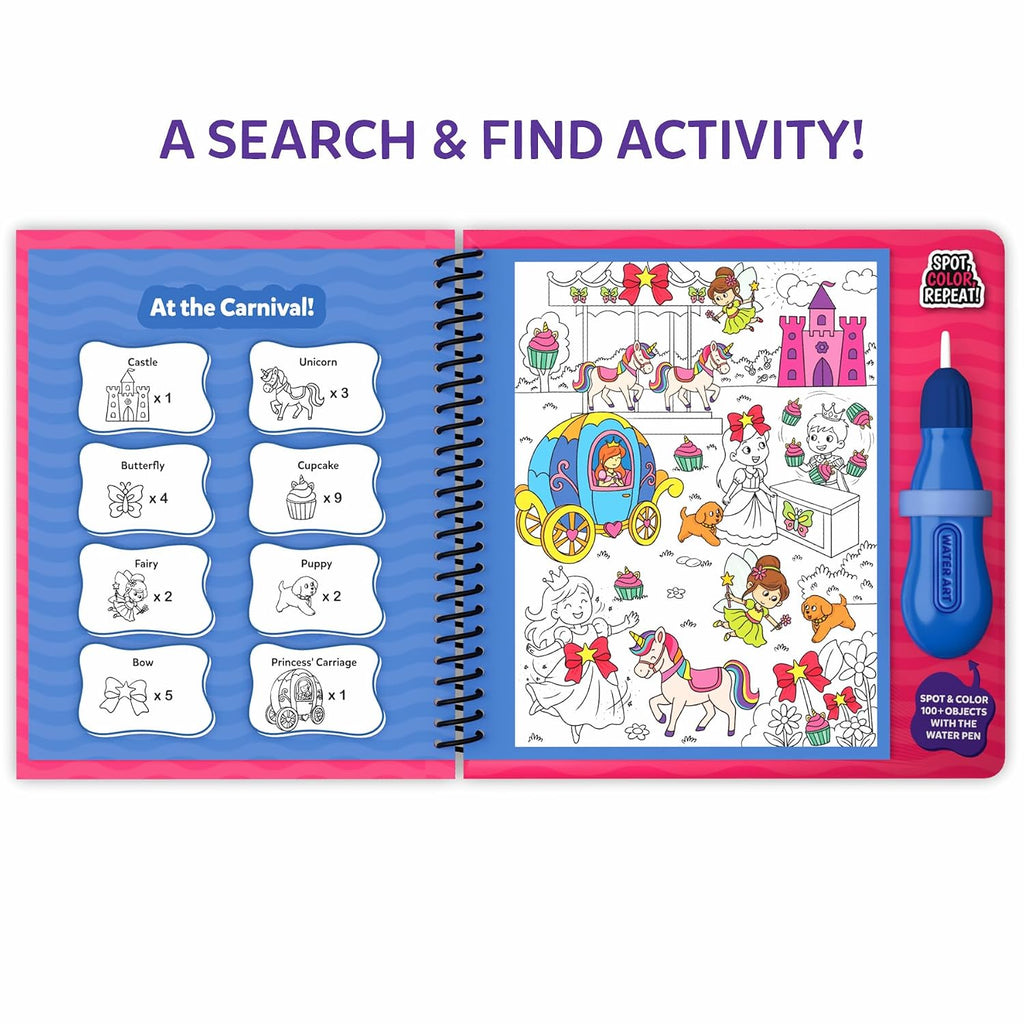 Skillmatics Reusable Search & Find Book – Water Spotter, Mess-Free Activity | Paint with Water Kit, Learning Activity, Animals, Screen-Free Fun, Travel Toy, Gifts for Boys & Girls Ages 4, 5, 6, 7, 8