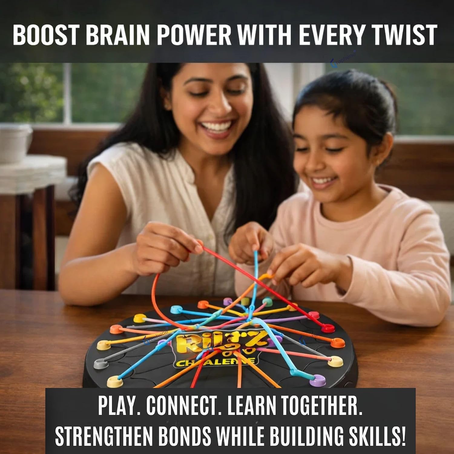 GRAPHENE Rope Challenge Puzzle Board Game for Kids Adults 5-14 Years Brain Teaser Logic Multi-Level Strategy Travel Family Fun Problem-Solving Memory Development Stress Relief Educational STEM Toy