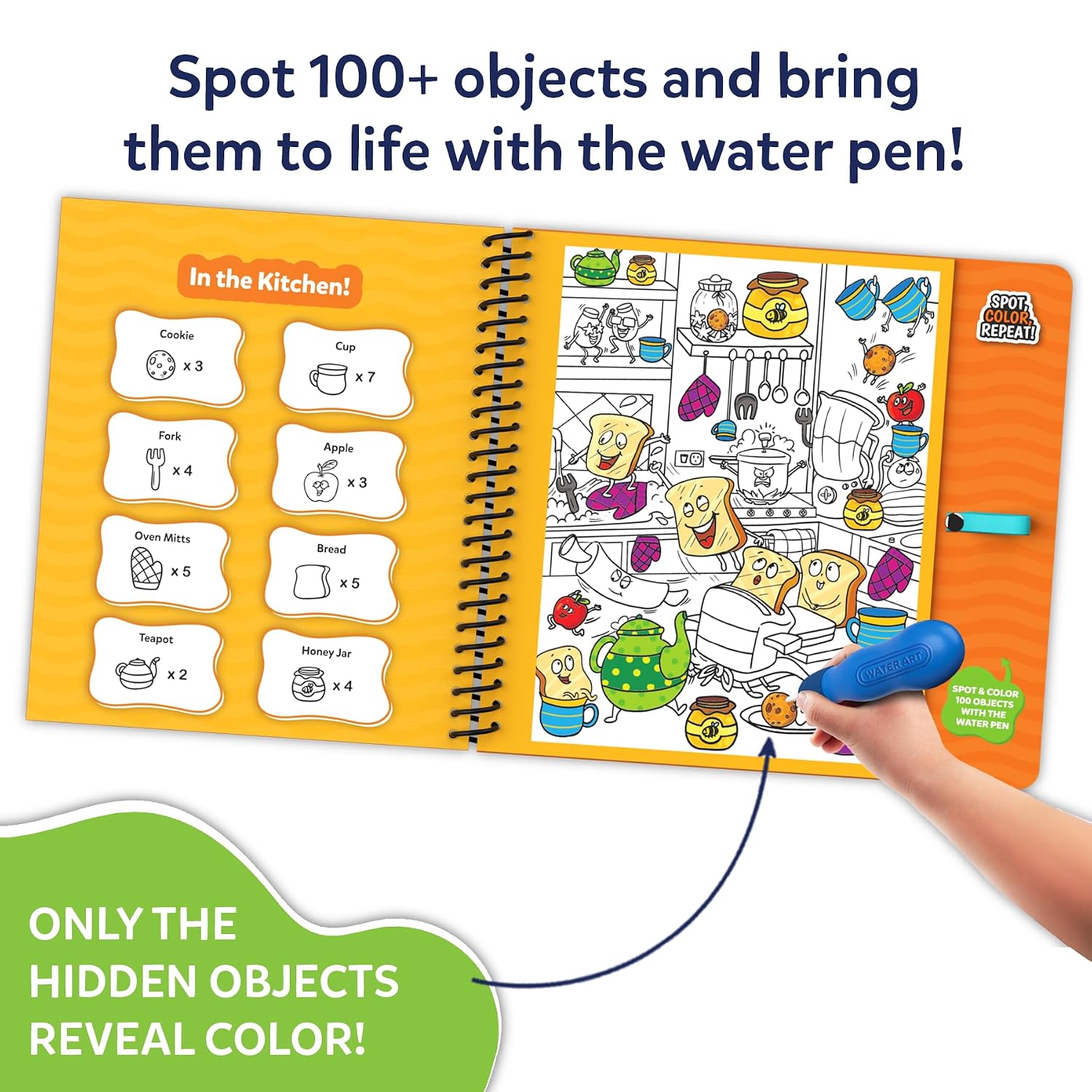 Skillmatics Reusable Search & Find Book – Water Spotter, Mess-Free Activity | Paint with Water Kit, Learning Activity, Animals, Screen-Free Fun, Travel Toy, Gifts for Boys & Girls Ages 4, 5, 6, 7, 8