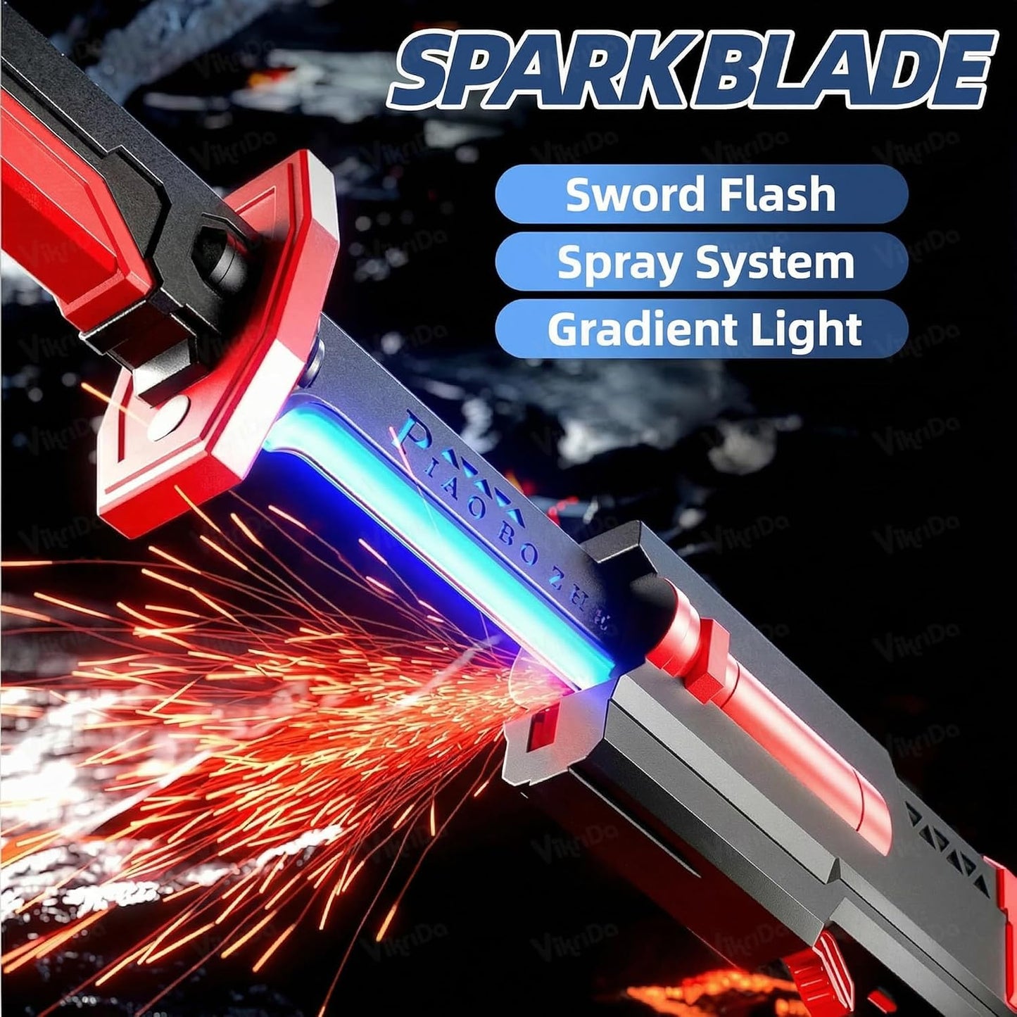 Neon Sword Spark Blade Toy with Hit Sensor, Sound & Fog Effect, Type-C Rechargeable / double edged spinning sword also available same effects as sword