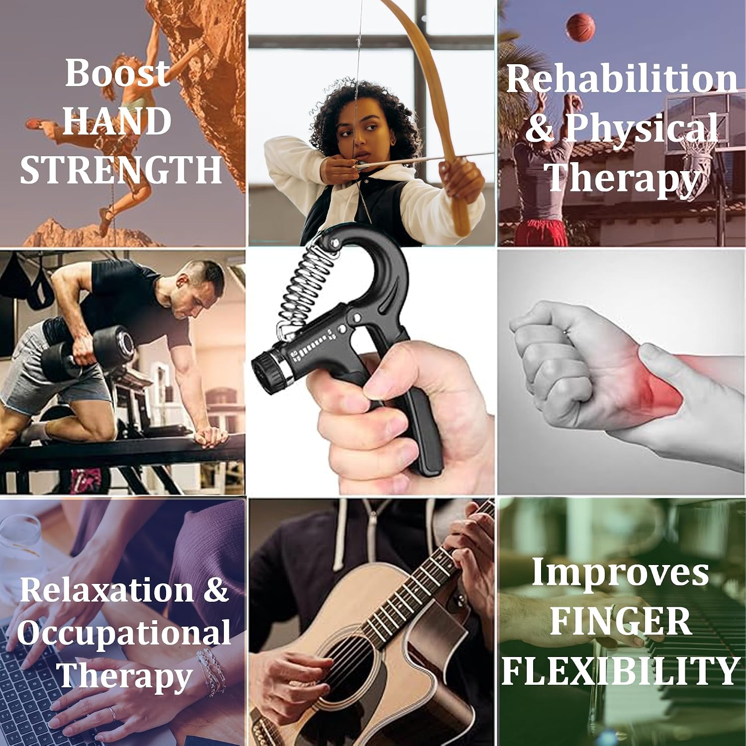 Hand Gripper 60 kg Adjustable with Counter for Grip Strengthener | Hand Exercise Equipment, Handgripper for Forearm Exercise, Power Grip Strength, Finger Pressure, Gym Workout for Men & Women