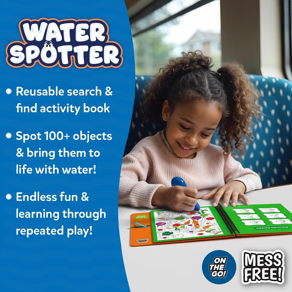 Skillmatics Reusable Search & Find Book – Water Spotter, Mess-Free Activity | Paint with Water Kit, Learning Activity, Animals, Screen-Free Fun, Travel Toy, Gifts for Boys & Girls Ages 4, 5, 6, 7, 8
