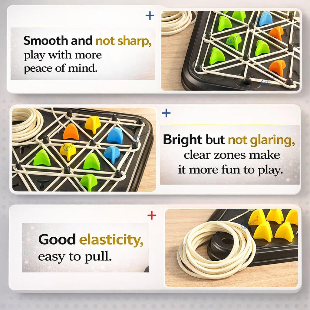 GRAPHENE Rope Challenge Puzzle Board Game for Kids Adults 5-14 Years Brain Teaser Logic Multi-Level Strategy Travel Family Fun Problem-Solving Memory Development Stress Relief Educational STEM Toy