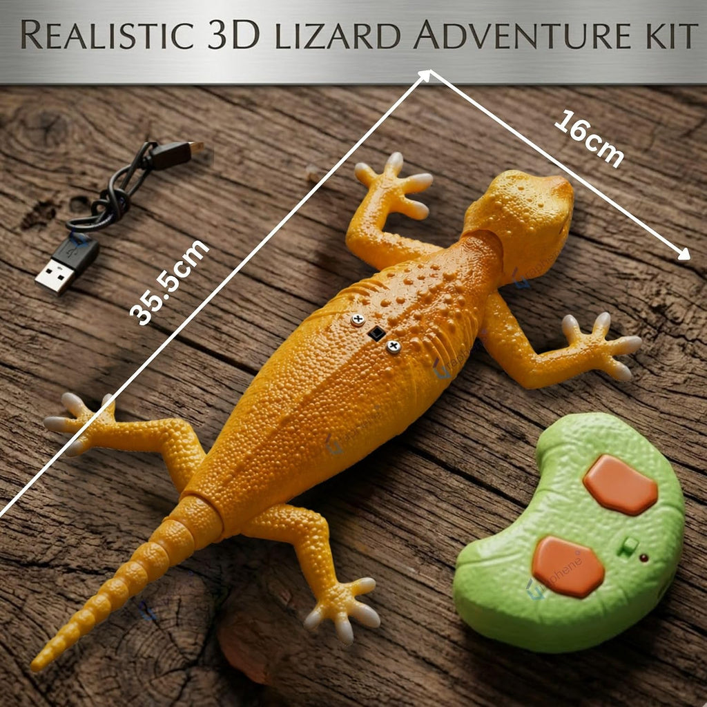 GRAPHENE Wall Climbing RC Toy with Remote Control Rechargeable Creepy Crawler Climbs Walls & Ceilings 360° Stunt RC Glowing LED Eyes Lizard Prank Toy for Kids Boys Girls Birthday Gift (Green)