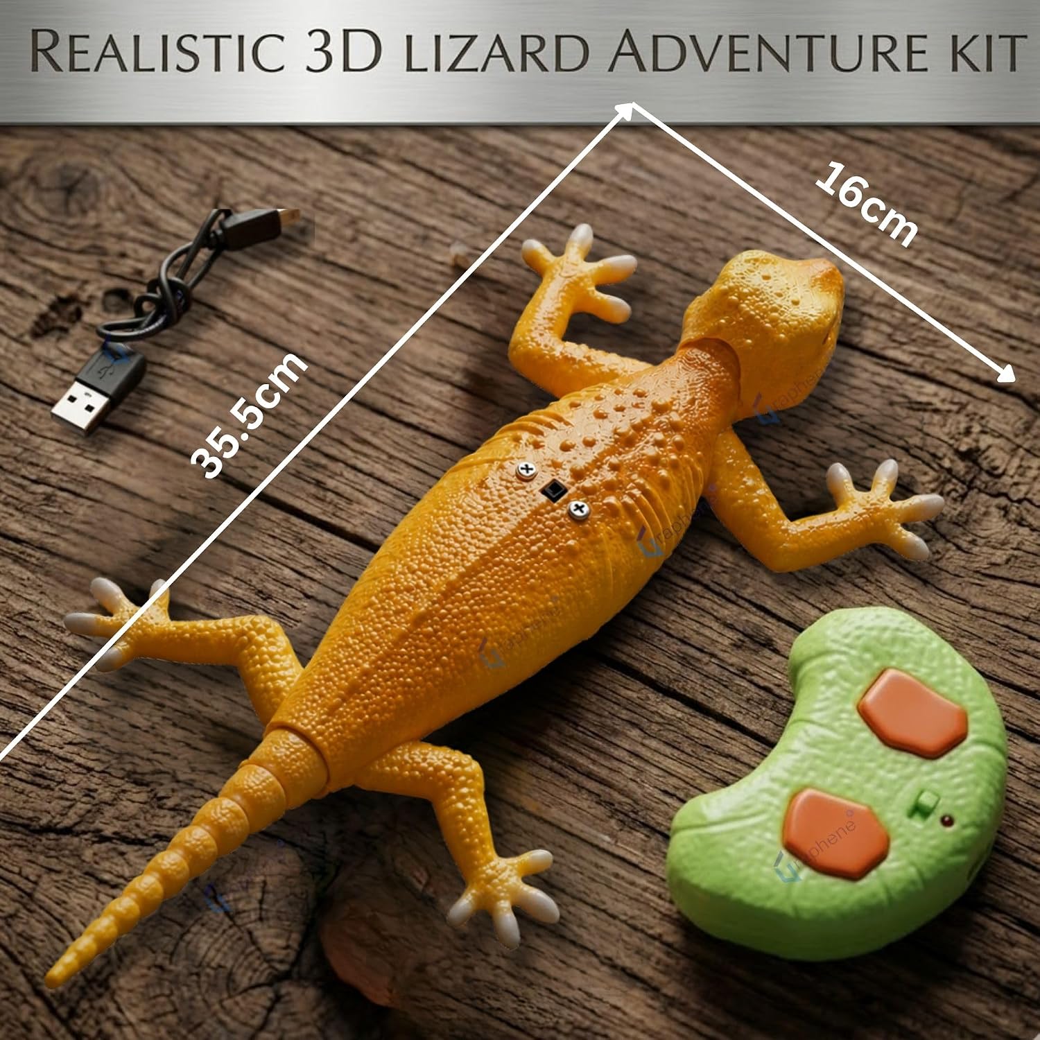 GRAPHENE Wall Climbing RC Toy with Remote Control Rechargeable Creepy Crawler Climbs Walls & Ceilings 360° Stunt RC Glowing LED Eyes Lizard Prank Toy for Kids Boys Girls Birthday Gift (Green)