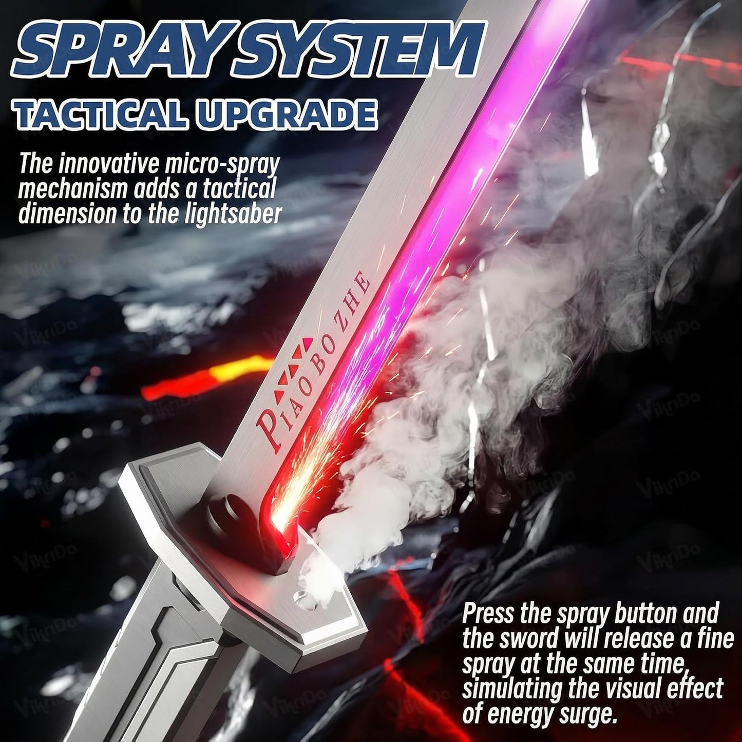 Neon Sword Spark Blade Toy with Hit Sensor, Sound & Fog Effect, Type-C Rechargeable / double edged spinning sword also available same effects as sword