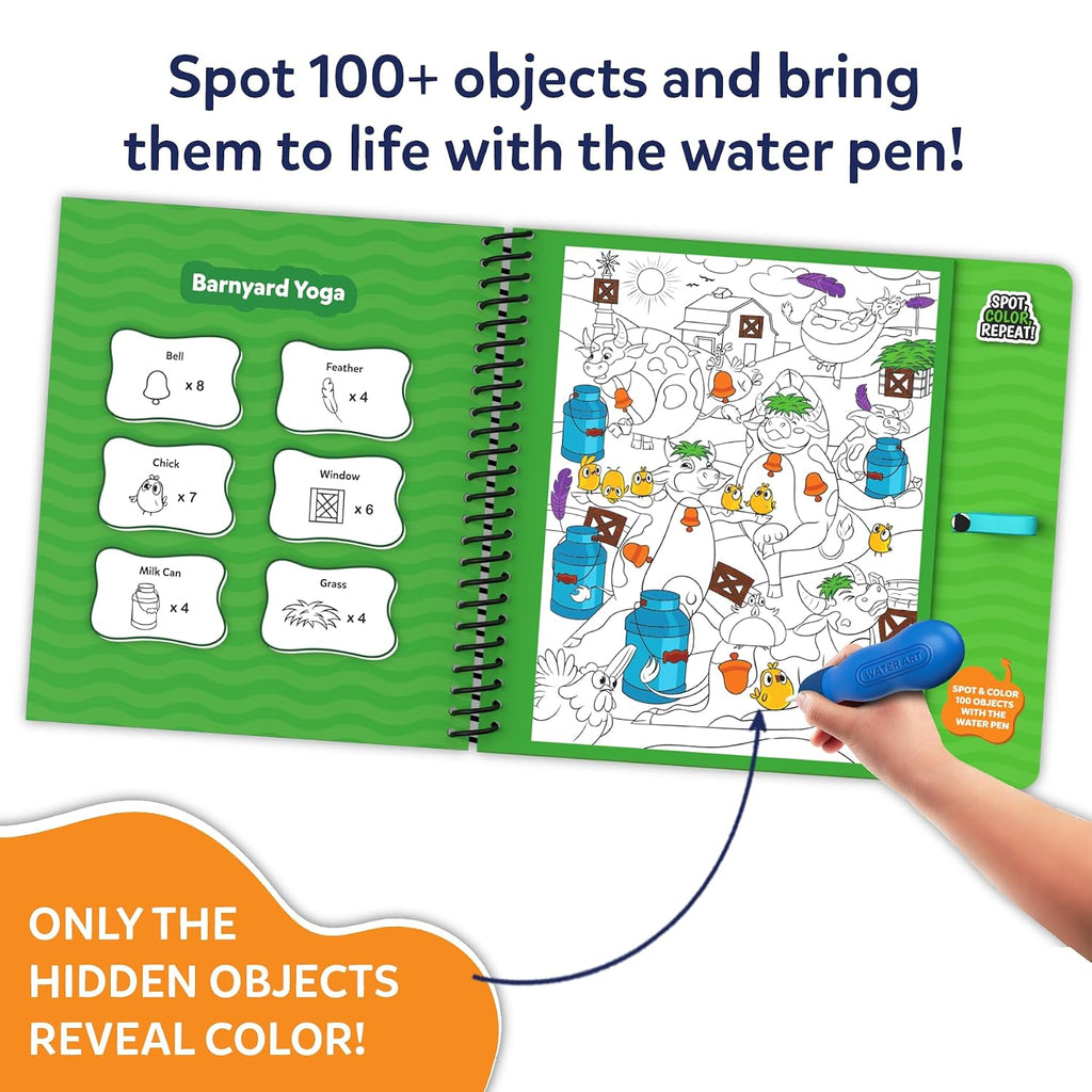 Skillmatics Reusable Search & Find Book – Water Spotter, Mess-Free Activity | Paint with Water Kit, Learning Activity, Animals, Screen-Free Fun, Travel Toy, Gifts for Boys & Girls Ages 4, 5, 6, 7, 8