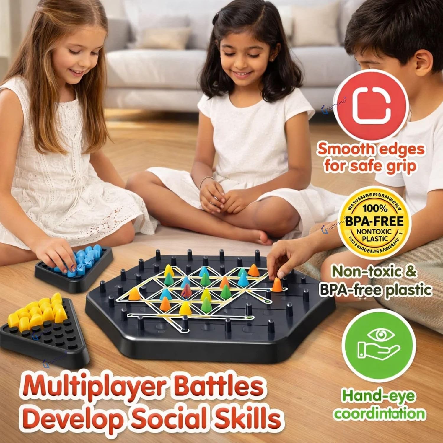 GRAPHENE Rope Challenge Puzzle Board Game for Kids Adults 5-14 Years Brain Teaser Logic Multi-Level Strategy Travel Family Fun Problem-Solving Memory Development Stress Relief Educational STEM Toy