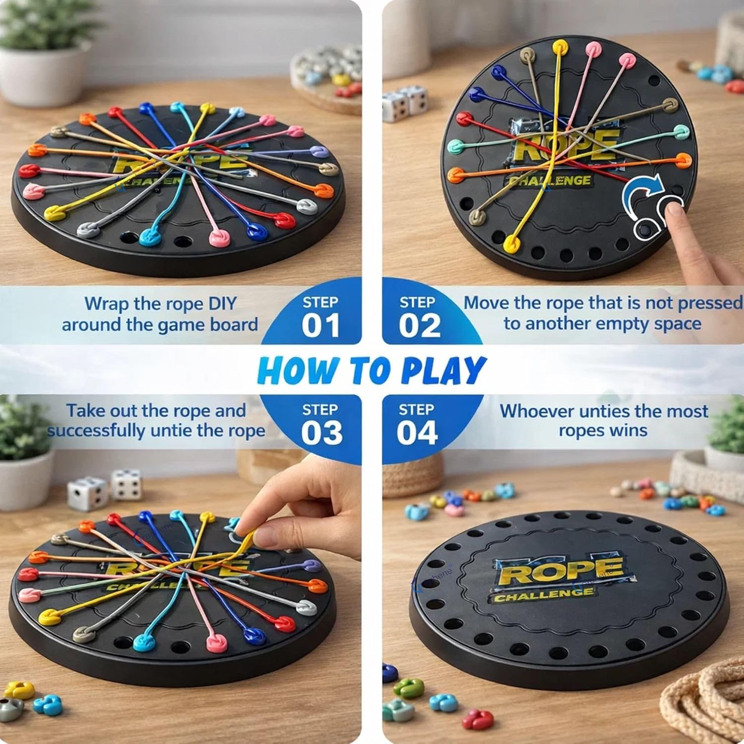 GRAPHENE Rope Challenge Puzzle Board Game for Kids Adults 5-14 Years Brain Teaser Logic Multi-Level Strategy Travel Family Fun Problem-Solving Memory Development Stress Relief Educational STEM Toy