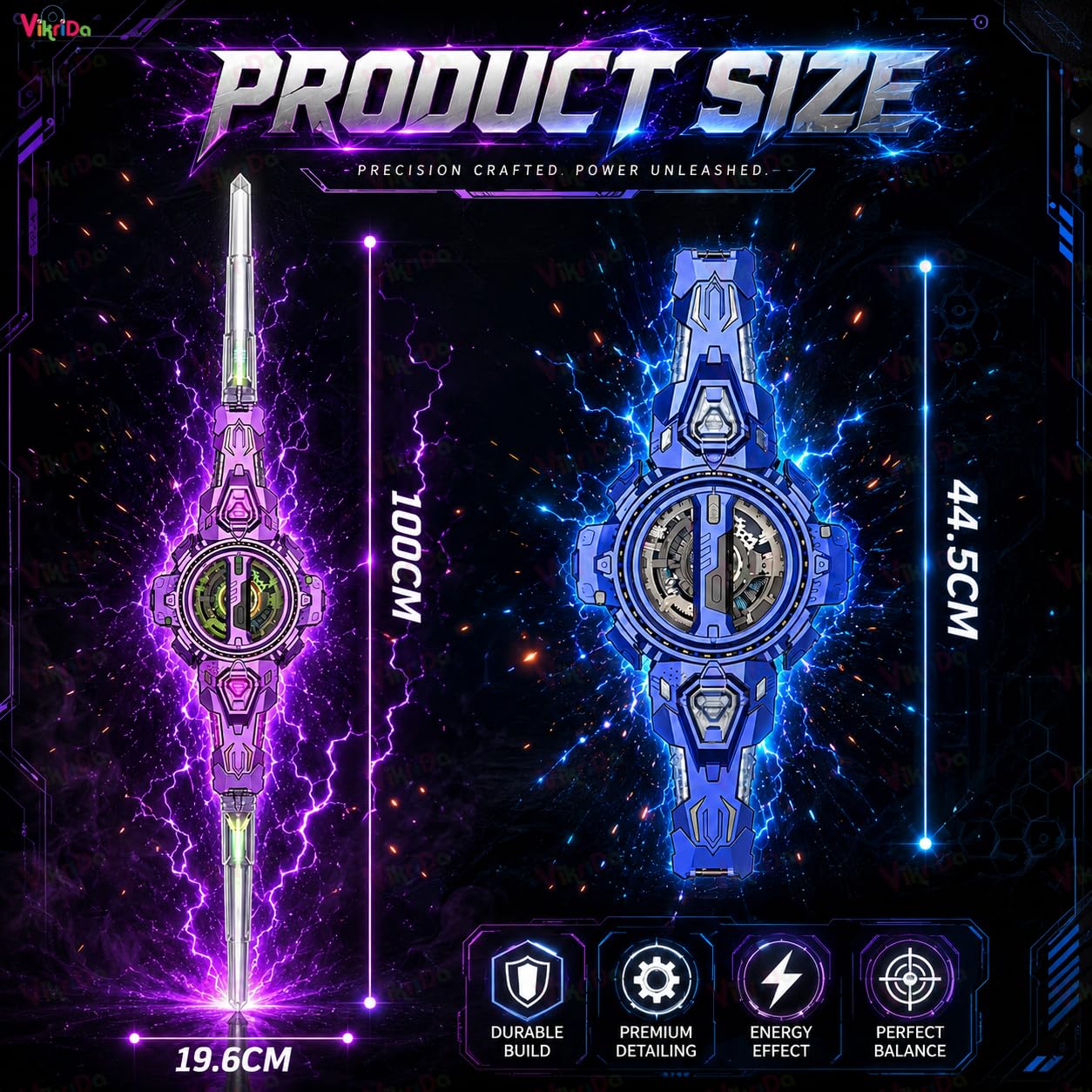 Neon Sword Spark Blade Toy with Hit Sensor, Sound & Fog Effect, Type-C Rechargeable / double edged spinning sword also available same effects as sword