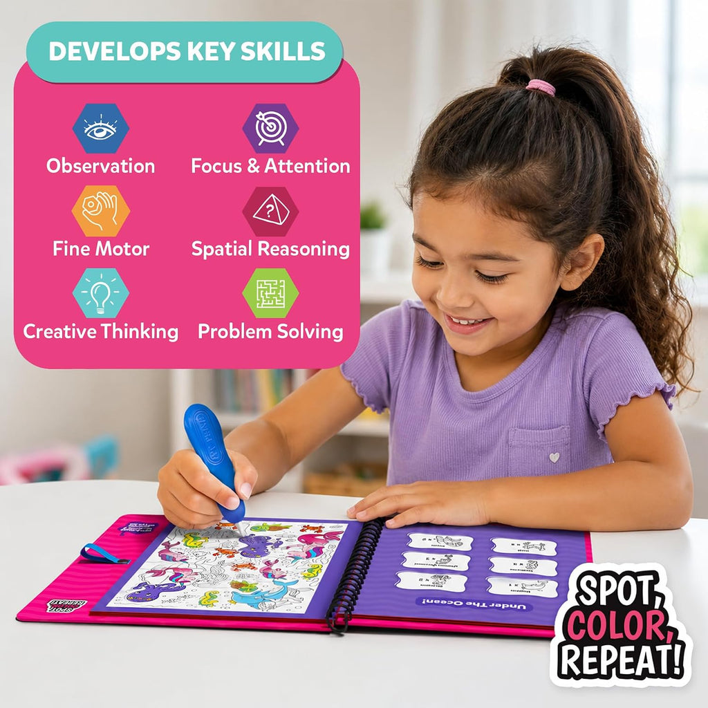 Skillmatics Reusable Search & Find Book – Water Spotter, Mess-Free Activity | Paint with Water Kit, Learning Activity, Animals, Screen-Free Fun, Travel Toy, Gifts for Boys & Girls Ages 4, 5, 6, 7, 8