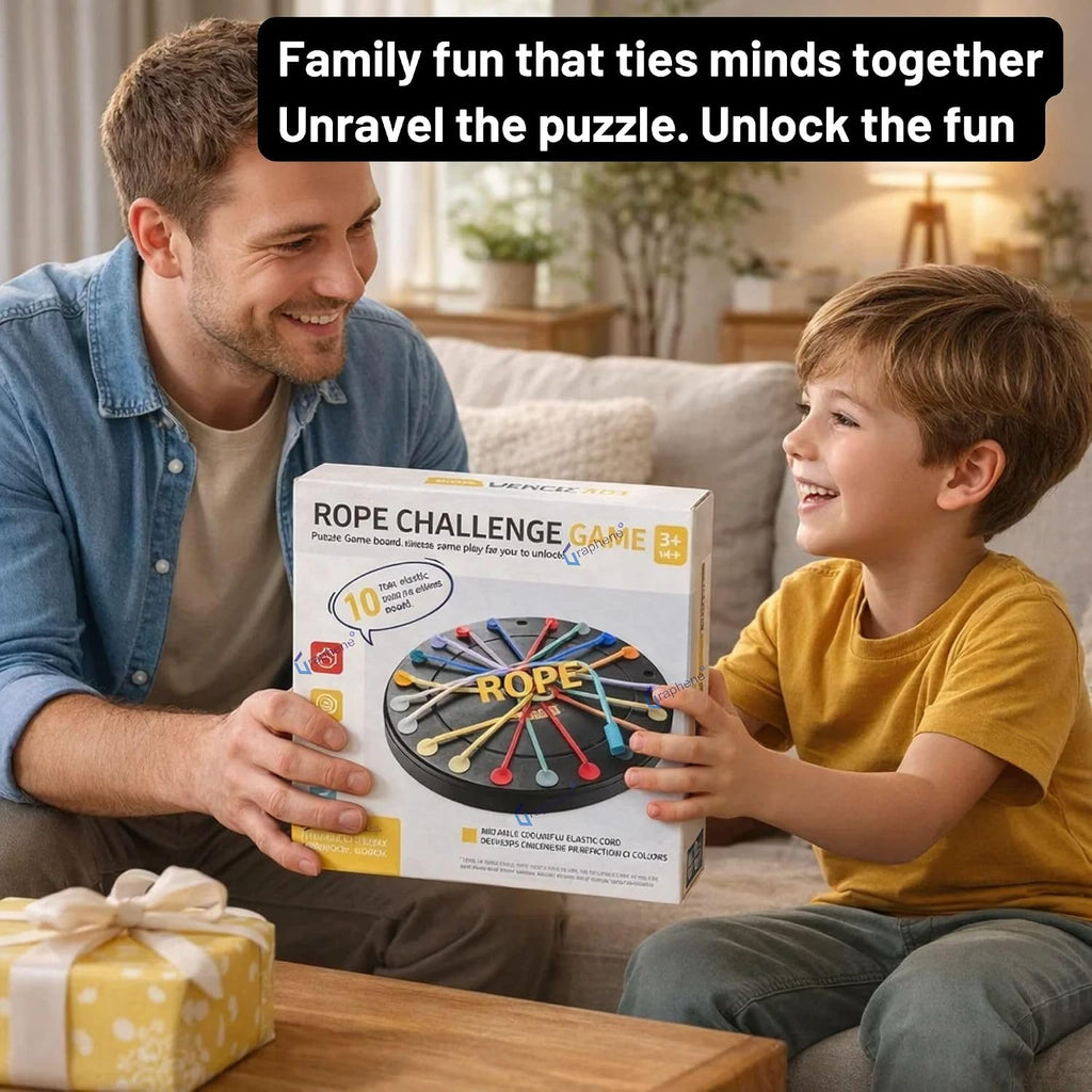 GRAPHENE Rope Challenge Puzzle Board Game for Kids Adults 5-14 Years Brain Teaser Logic Multi-Level Strategy Travel Family Fun Problem-Solving Memory Development Stress Relief Educational STEM Toy