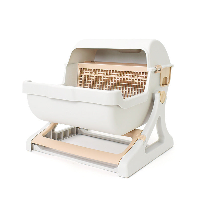 Semi-Automatic Tipping Cat Litter Box