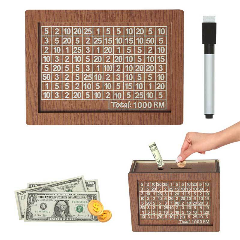 DIY Counter Money Box Wooden Savings Bank