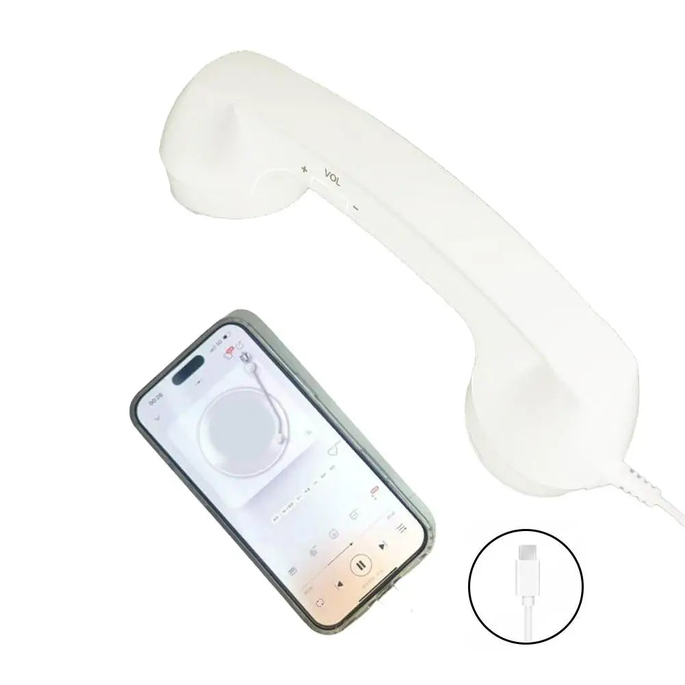 Retro Telephone Receiver Type-C 3.5mm Microphone Handset Directly Plug Into Mobile Phone Handset For Mobile Phones