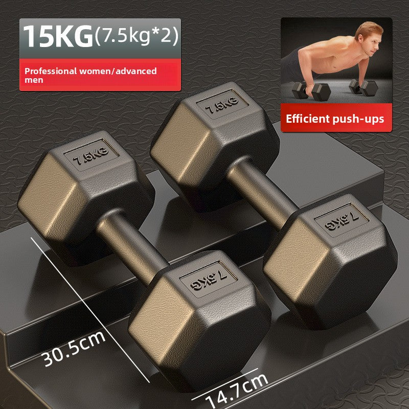 Hexagon Rubber Coated Dumbbell for Home Gym Training