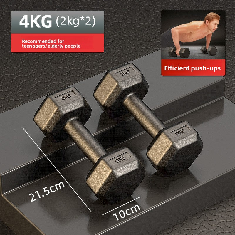 Hexagon Rubber Coated Dumbbell for Home Gym Training