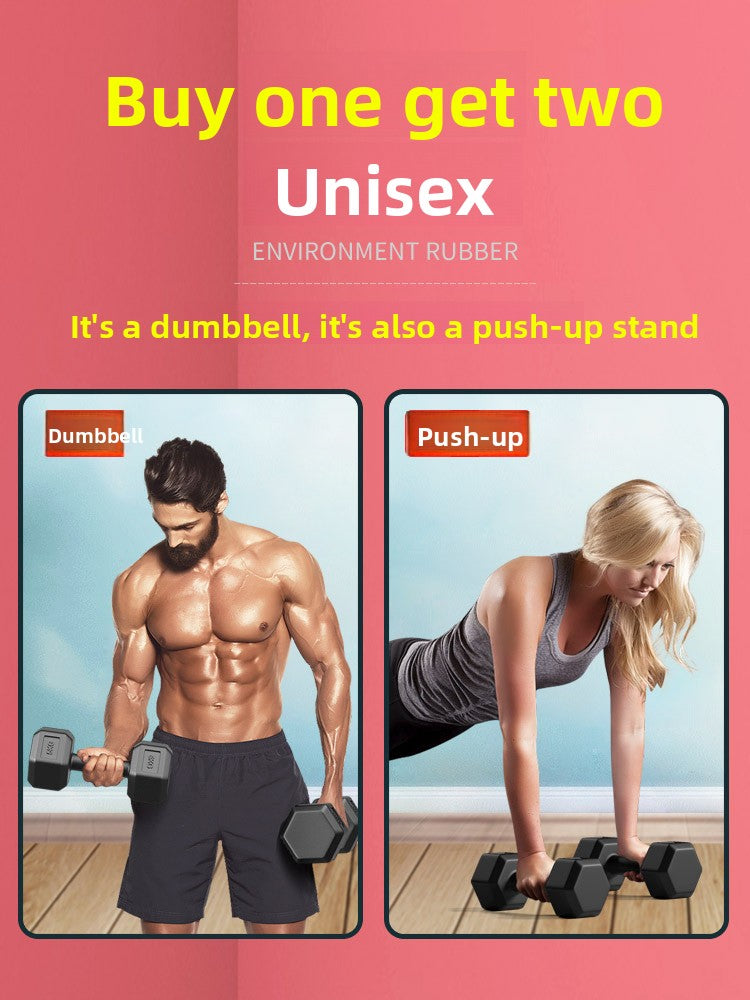 Hexagon Rubber Coated Dumbbell for Home Gym Training
