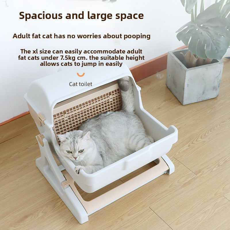 Semi-Automatic Tipping Cat Litter Box